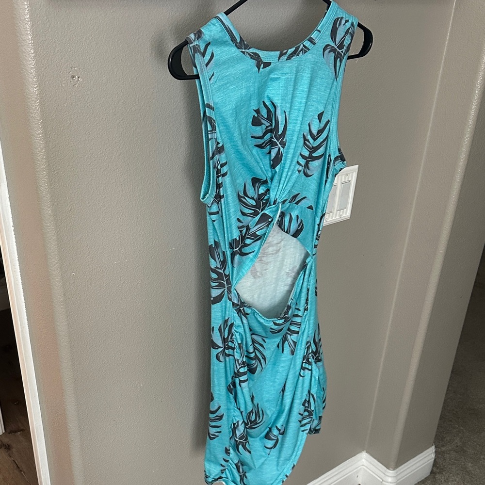 Tropical Teal Cutout Dress